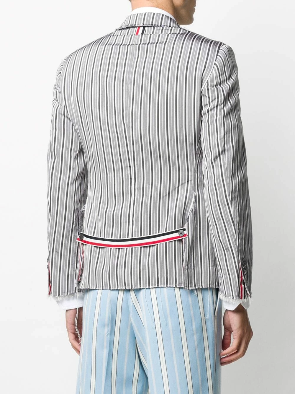 Thom Browne Pinstripe jacquard blazer blazers of men 4 Thom Browne pinstripe jacquard blazer