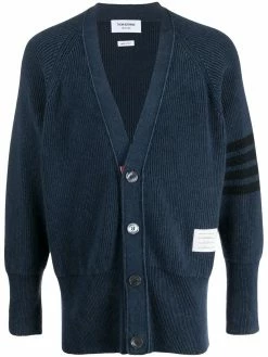 Thom Browne garment dyed 4-Bar cardigan