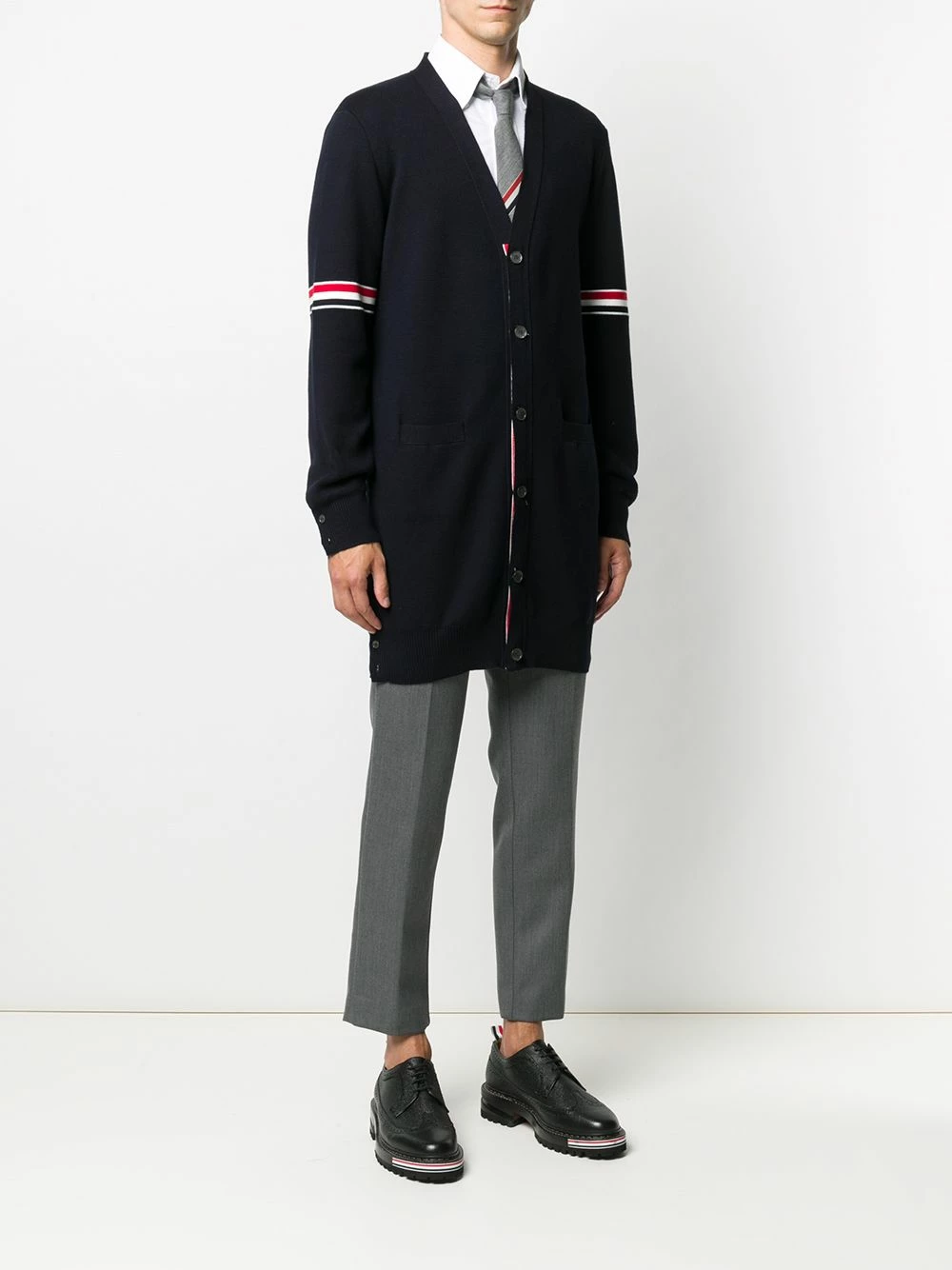 Thom Browne Milano stitch long cardigan cardigans of men 3 Thom Browne Milano stitch long cardigan