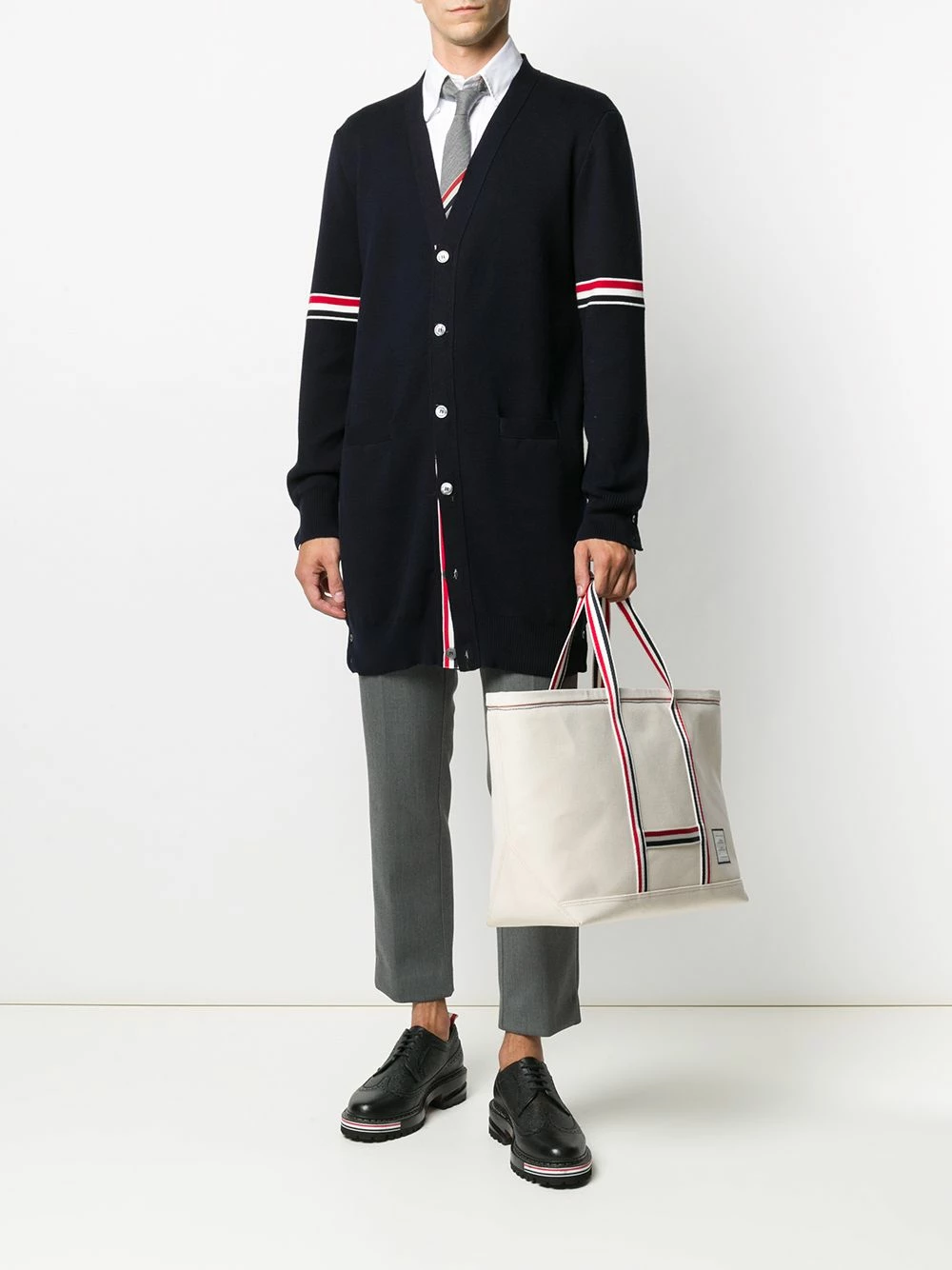 Thom Browne Milano stitch long cardigan cardigans of men 2 Thom Browne Milano stitch long cardigan