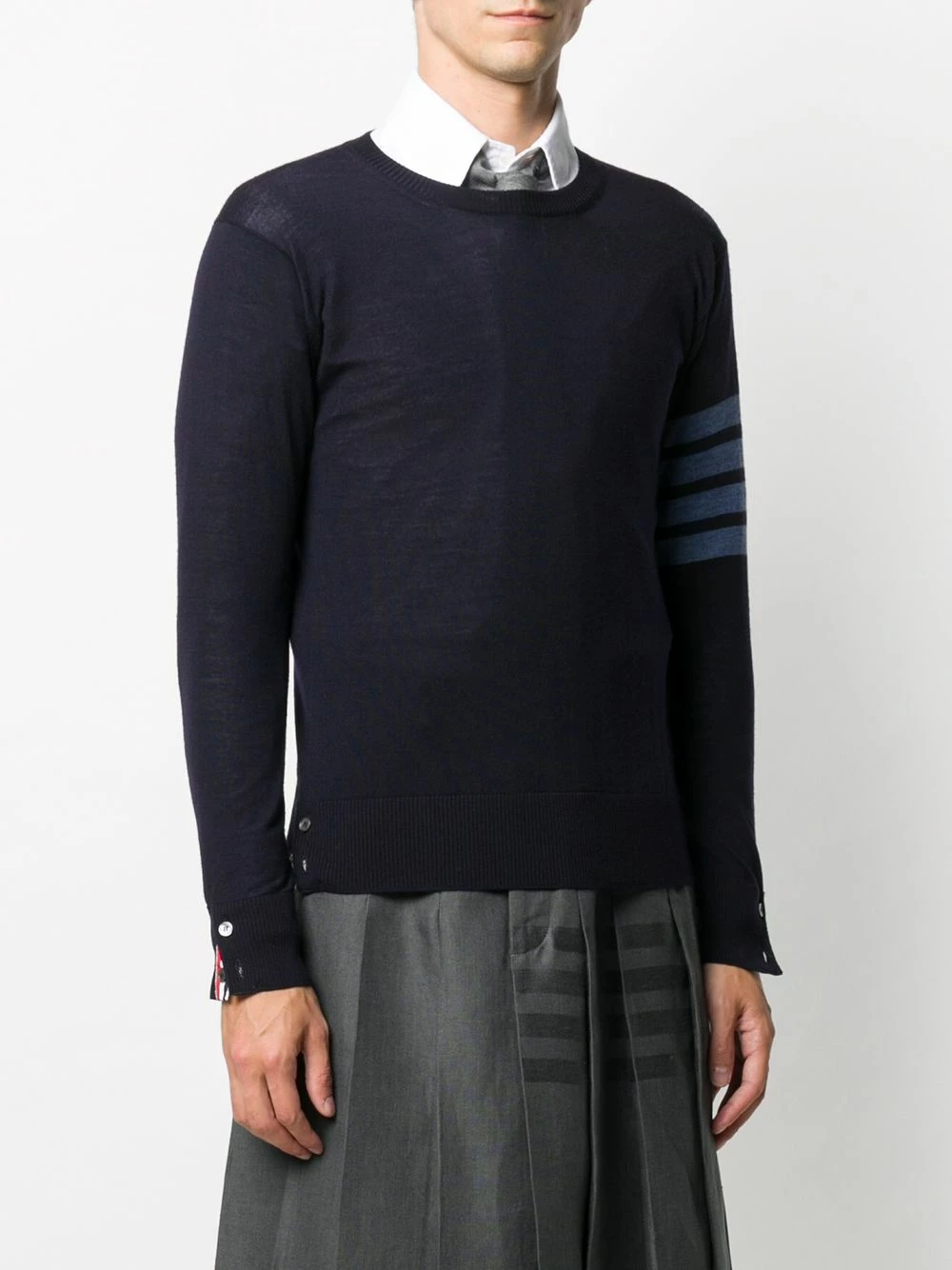 Thom Browne 4 Bar crew neck merino jumper knitted sweaters of men 3 Thom Browne 4-Bar crew neck merino jumper