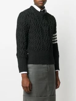 Thom Browne 4-Bar Aran cable knit jumper