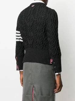 Thom Browne 4-Bar Aran cable knit jumper
