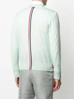 Thom Browne v-neck tricolour-stripe merino cardigan