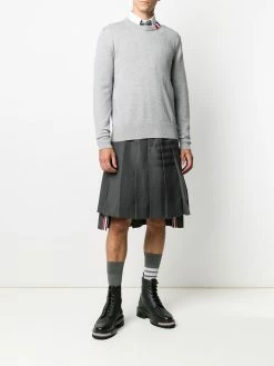 Thom Browne striped-collar crew neck jumper