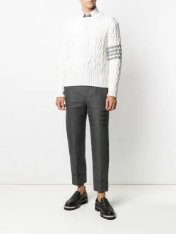Thom Browne 4-Bar Aran cable knit jumper