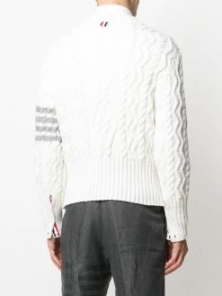 Thom Browne 4-Bar Aran cable knit jumper