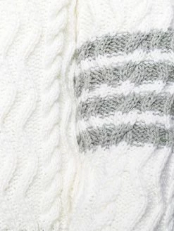 Thom Browne 4-Bar Aran cable knit jumper