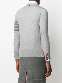 Thom Browne rear stripe V-neck merino cardigan