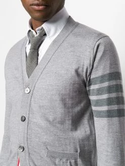 Thom Browne rear stripe V-neck merino cardigan