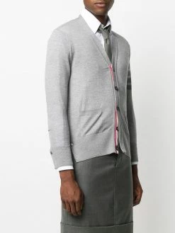 Thom Browne rear stripe V-neck merino cardigan