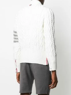 Thom Browne 4-Bar Aran cable knit cardigan