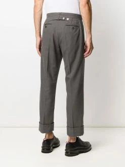 Thom Browne Backstrap side stripe cotton trousers regular-fit & straight leg pants of men 10 Thom Browne backstrap side-stripe cotton trousers
