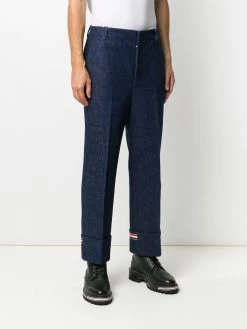 Thom Browne Deconstructed washed denim tailored trousers regular & straight-leg jeans of men 9 Thom Browne deconstructed washed denim tailored trousers