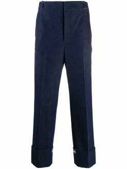 Thom Browne deconstructed washed denim tailored trousers