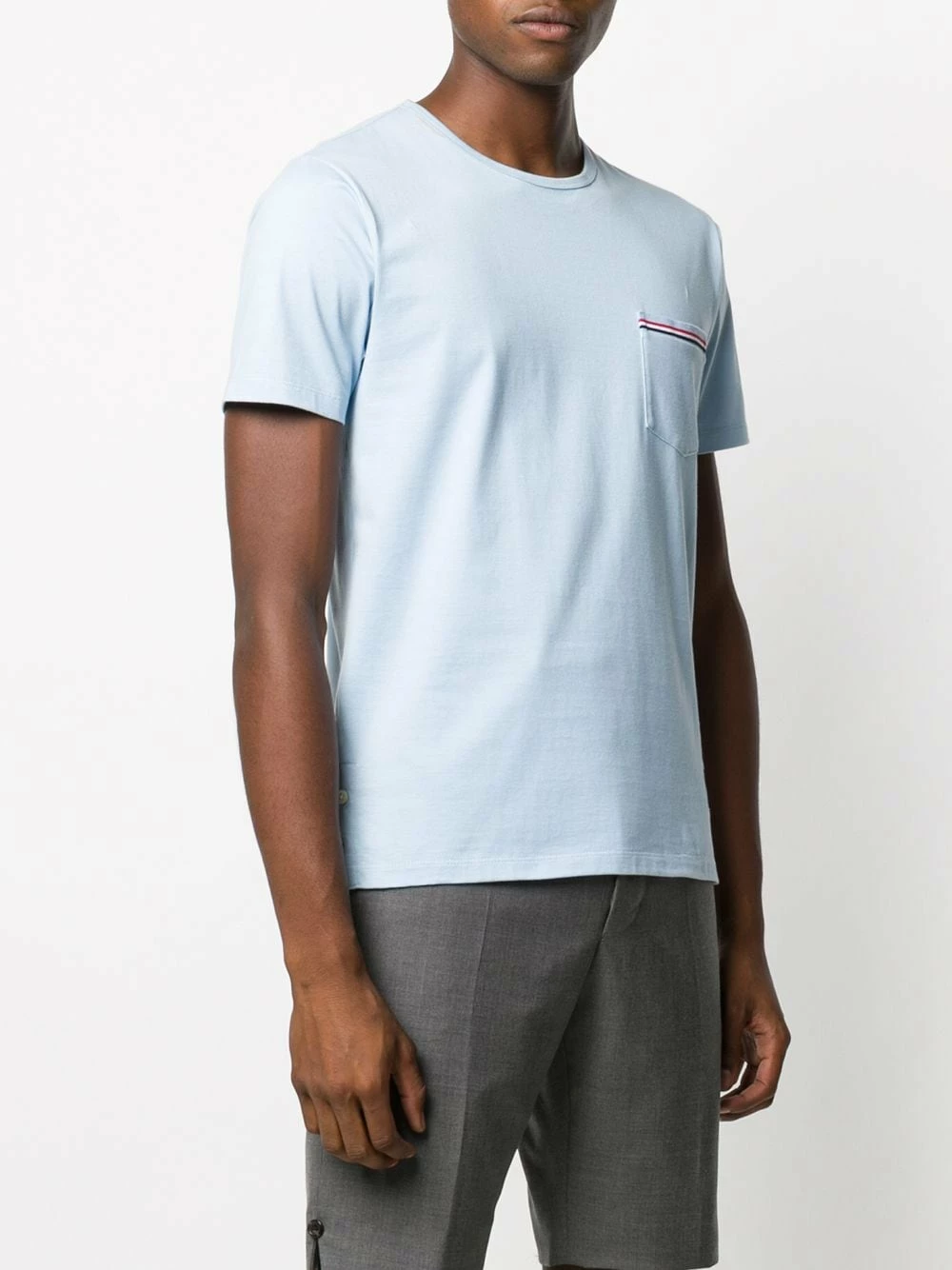 Thom Browne Striped chest pocket cotton T shirt t-shirts of men 3 Thom Browne striped chest pocket cotton T-shirt
