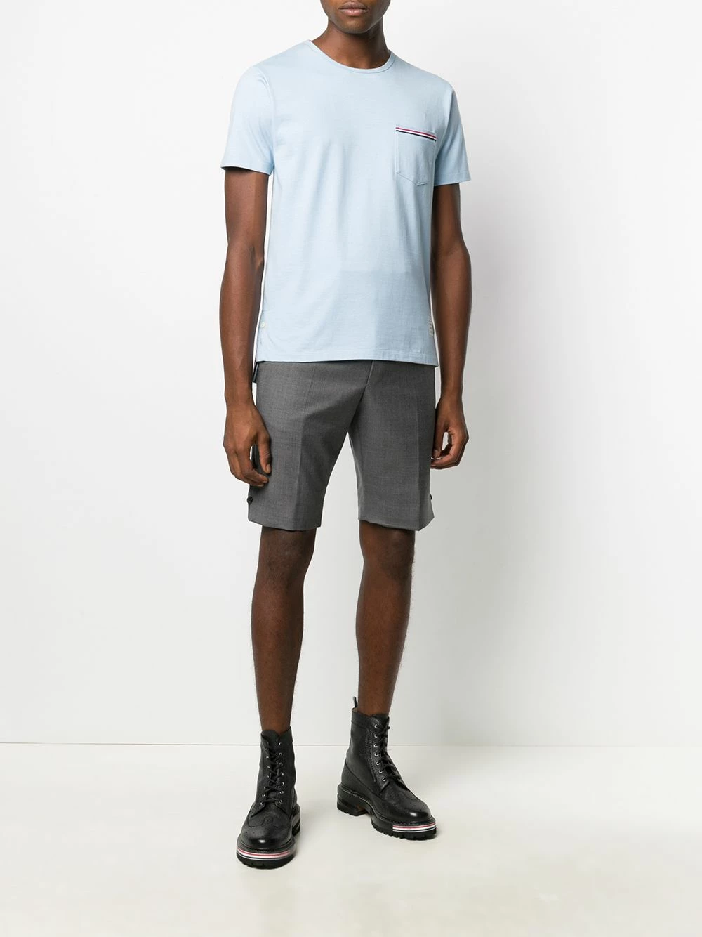 Thom Browne Striped chest pocket cotton T shirt t-shirts of men 2 Thom Browne striped chest pocket cotton T-shirt