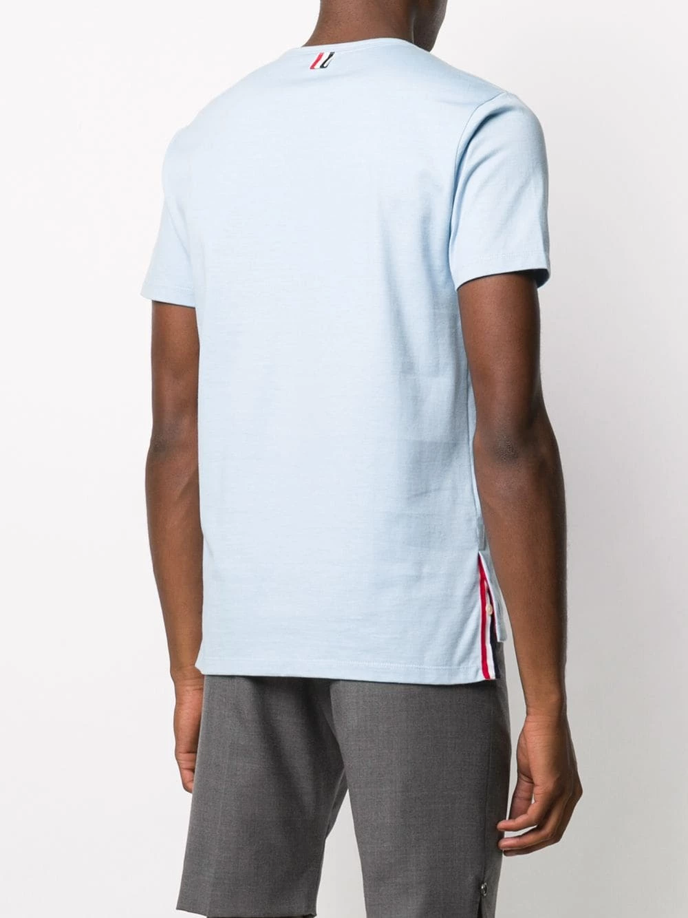 Thom Browne Striped chest pocket cotton T shirt t-shirts of men 4 Thom Browne striped chest pocket cotton T-shirt