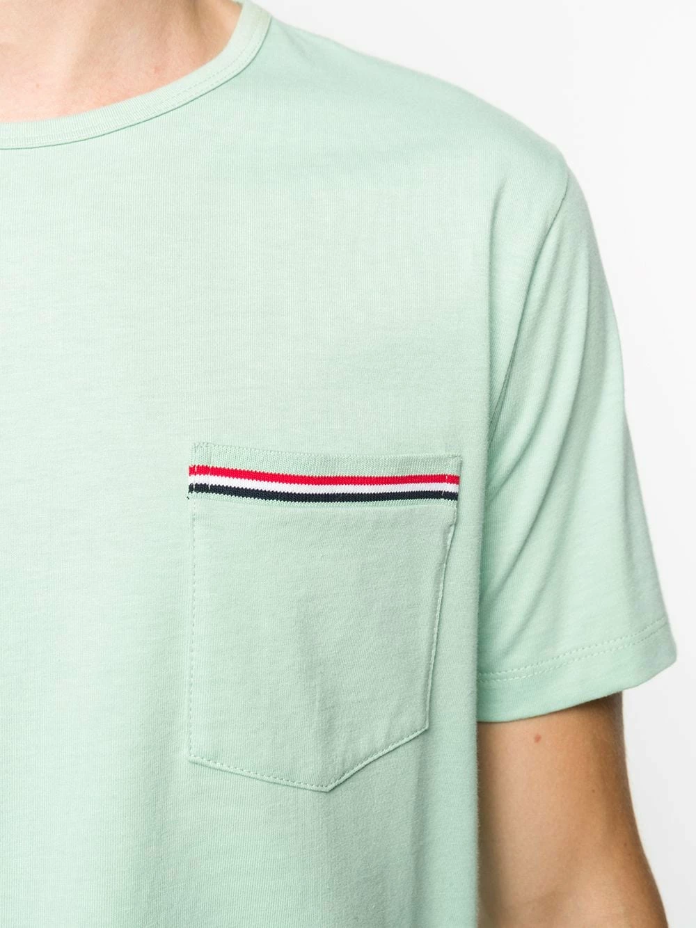 Thom Browne Striped chest pocket cotton T shirt t-shirts & vests of men 5 Thom Browne striped chest pocket cotton T-shirt