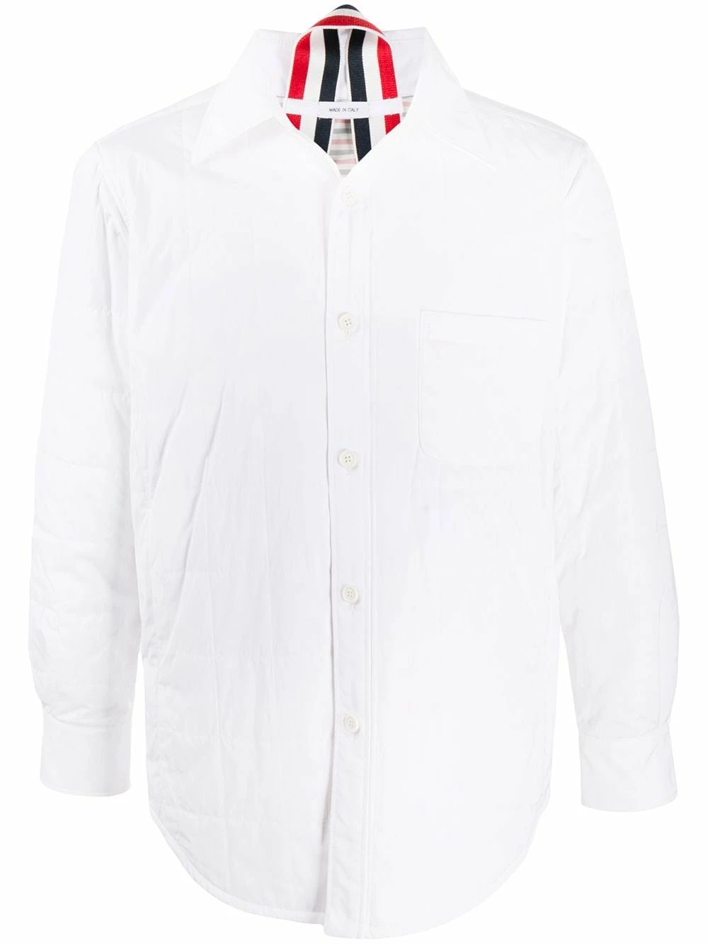 Thom Browne Down filled rear stripe shirt jacket down jackets of men 1 Thom Browne down-filled rear stripe shirt jacket