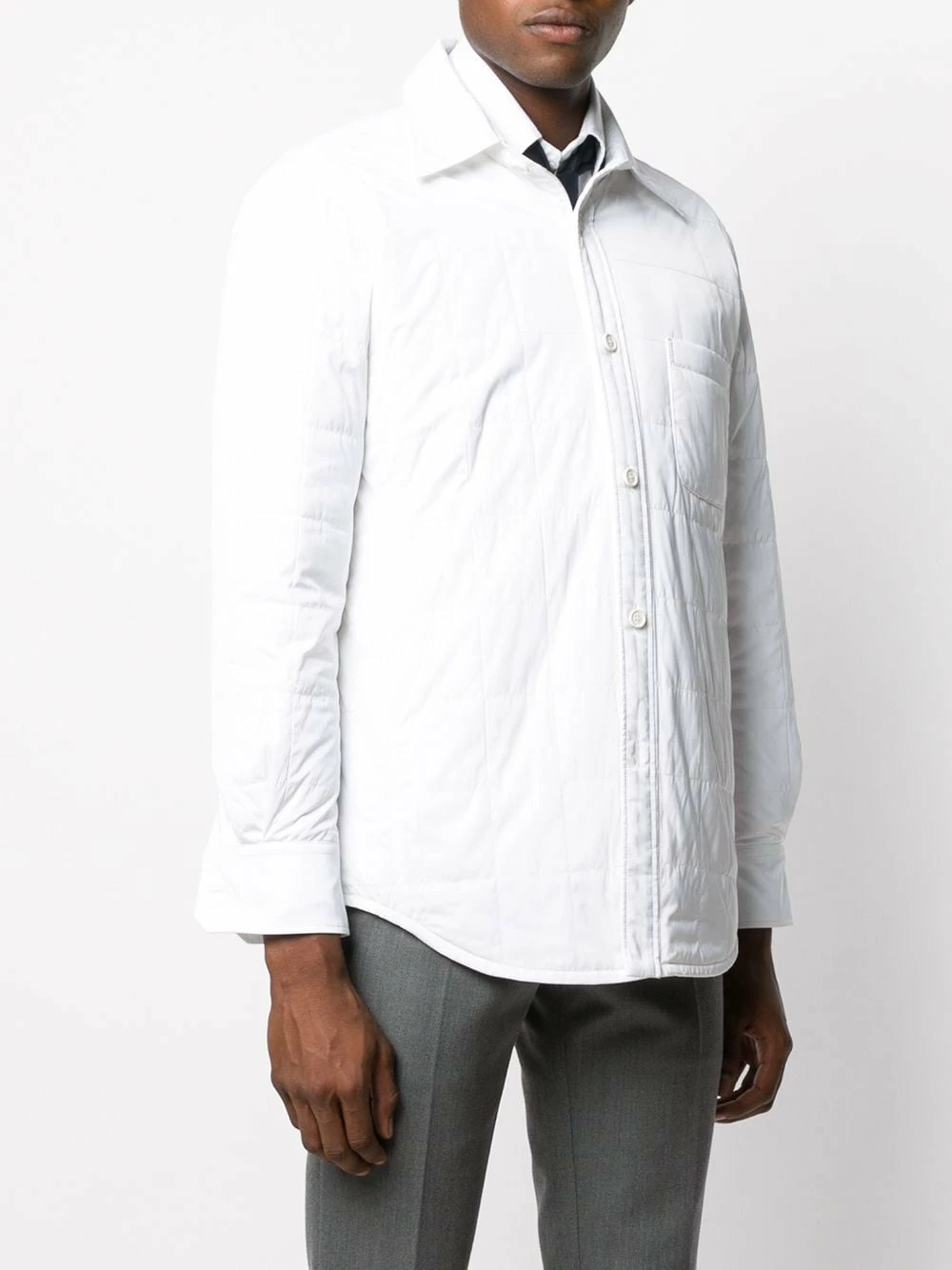 Thom Browne Down filled rear stripe shirt jacket down jackets of men 3 Thom Browne down-filled rear stripe shirt jacket