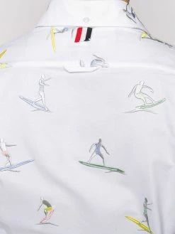 Thom Browne Surfer icon embroidery Oxford shirt