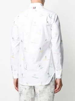 Thom Browne Surfer icon embroidery Oxford shirt
