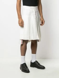 Thom Browne 4-bar knee-length pleated skirt