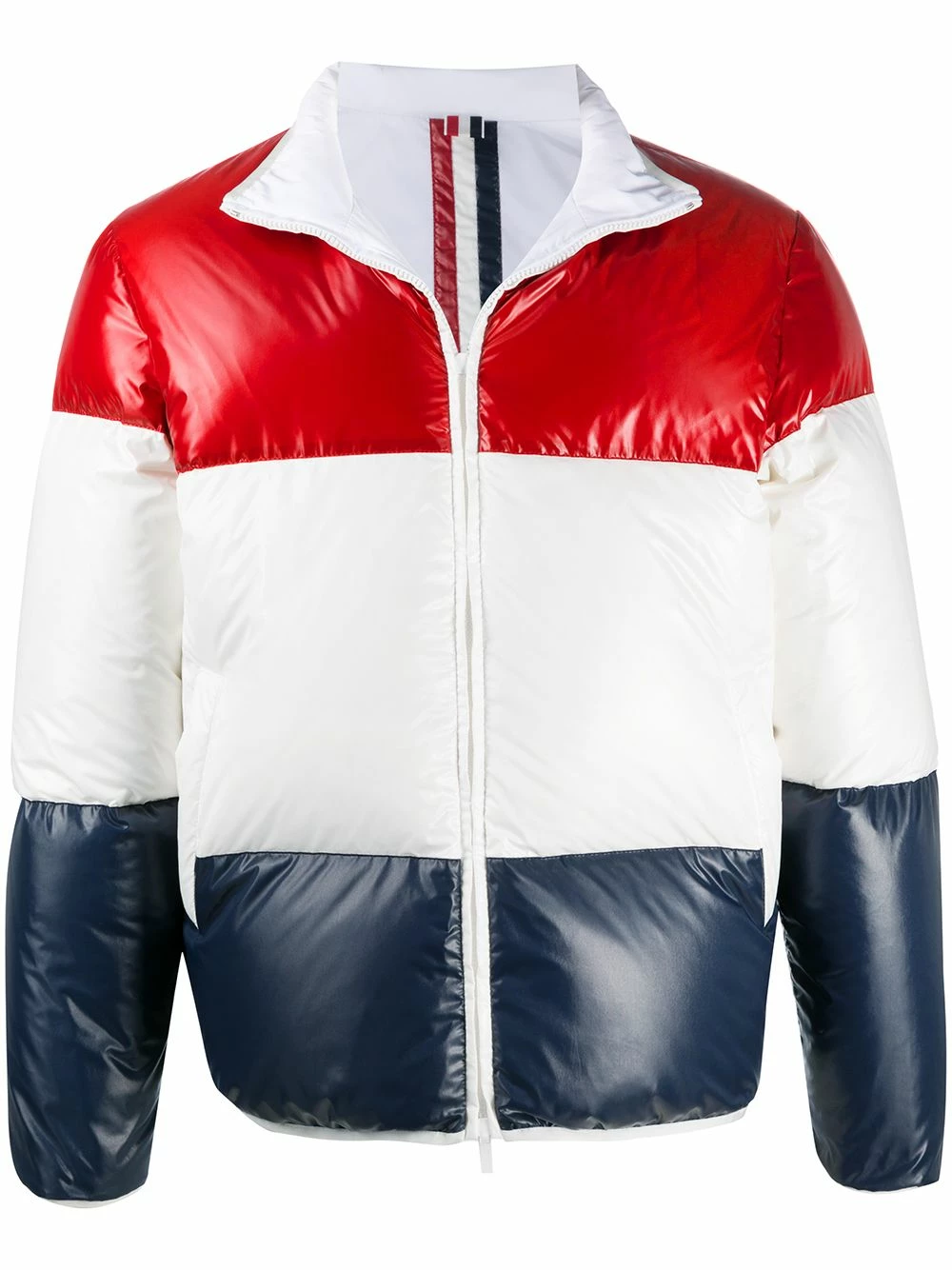 Thom Browne Tricolour reversible funnel jacket down jackets of men 1 Thom Browne tricolour reversible funnel jacket