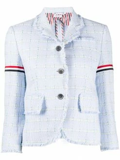 Thom Browne frayed tweed blazer