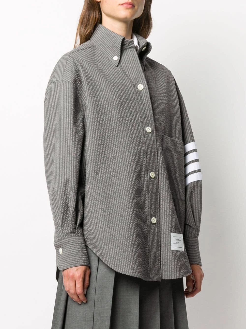 Thom Browne Crinkle stripe shirt tops of women 3 Thom Browne crinkle stripe shirt