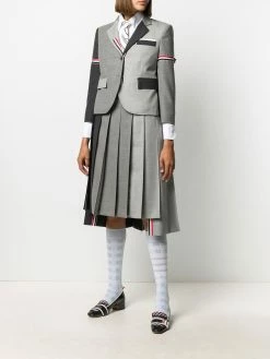 Thom Browne Fun-Mix pleated wool skirt