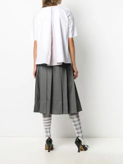 Thom Browne box pleat short sleeve blouse