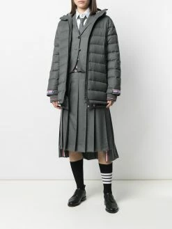 Thom Browne 120s twill funnel neck coat