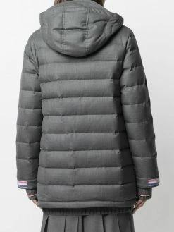 Thom Browne 120s twill funnel neck coat