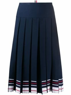 Thom Browne stripe-print box-pleat skirt