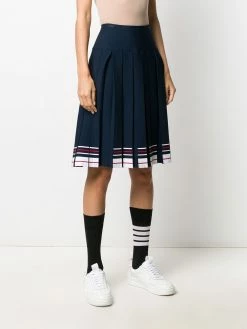 Thom Browne stripe-print box-pleat skirt