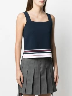 Thom Browne stripe-edge sleeveless top