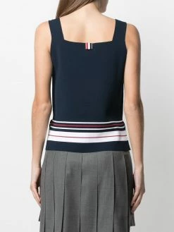 Thom Browne stripe-edge sleeveless top