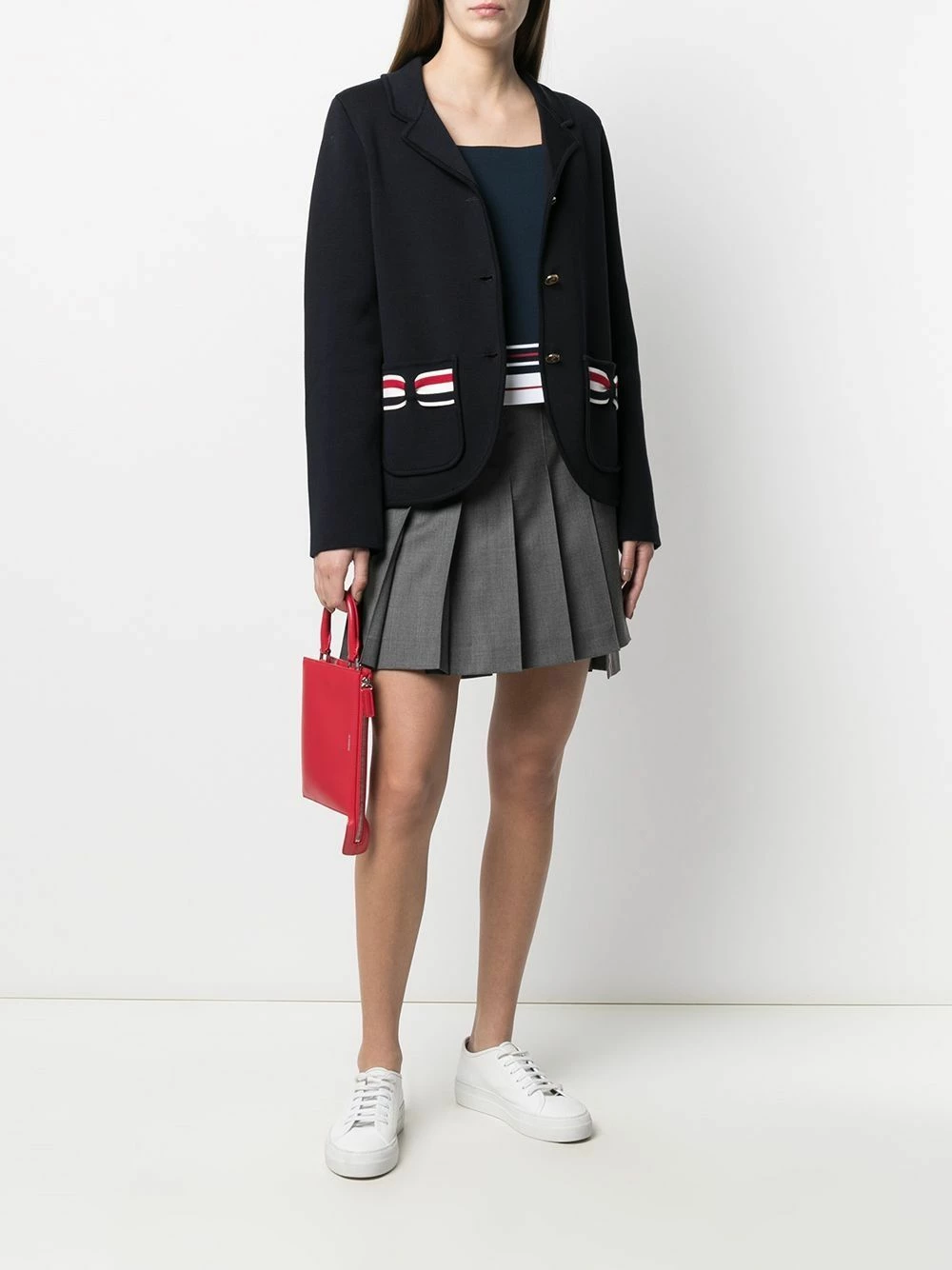 Thom Browne RWB bow single breasted jacket fitted jackets of women 2 Thom Browne RWB-bow single-breasted jacket