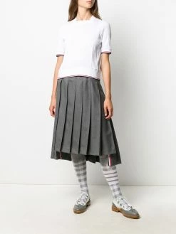 Thom Browne square neck ribbed-knit top