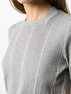 Thom Browne square neck ribbed-knit top