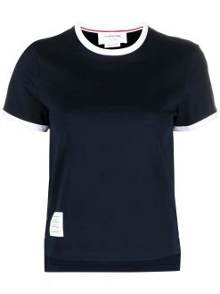 Thom Browne asymmetric hem short-sleeve T-shirt
