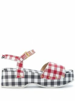 Thom Browne gingham check clog sandals