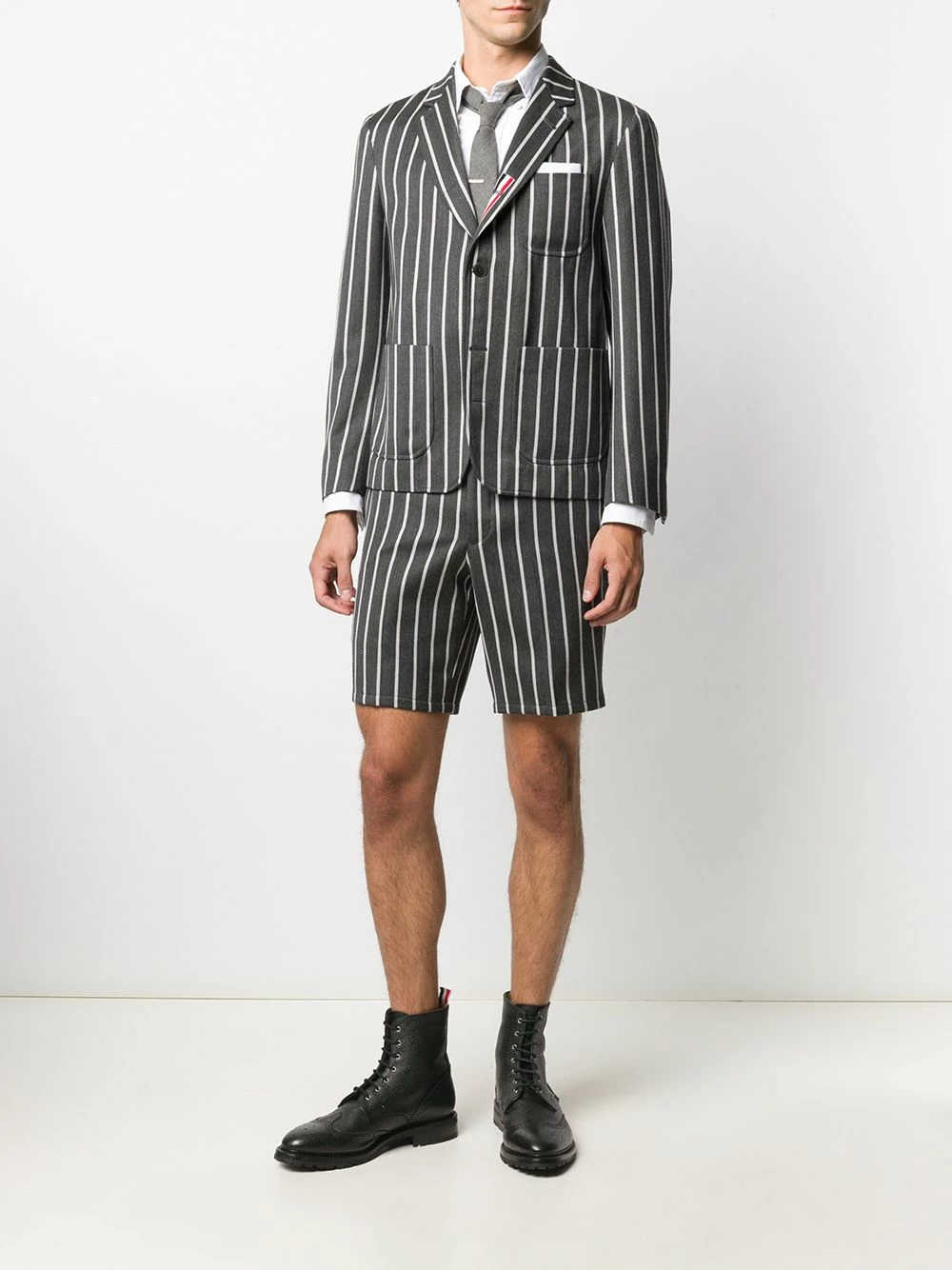 Thom Browne Striped chino shorts khaki shorts of men 2 Thom Browne striped chino shorts
