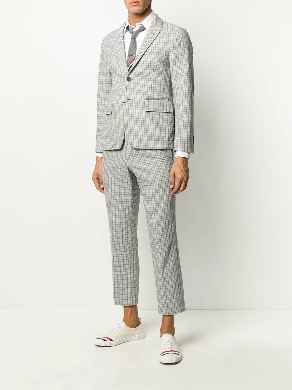 Thom Browne Check single breasted blazer blazers of men 2 Thom Browne check single-breasted blazer