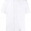 Thom Browne logo-patch short-sleeve shirt