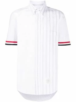 Thom Browne Fun-mix striped shot-sleeve shirt