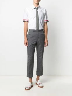 Thom Browne Fun-mix striped shot-sleeve shirt