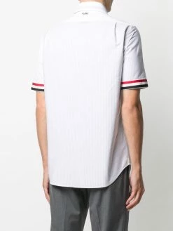 Thom Browne Fun-mix striped shot-sleeve shirt